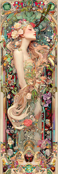 Nahaufnahme der sanften Farbverläufe und hochwertigen Steine für das Jugendstil Diamond Painting Set