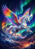 Nahaufnahme der funkelnden Steine und der bunten Regenbogenflügel für das Einhorn Set