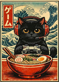Nahaufnahme der funkelnden Steine und der coolen Retro-Japan Details für das Zocker-Katzen Set