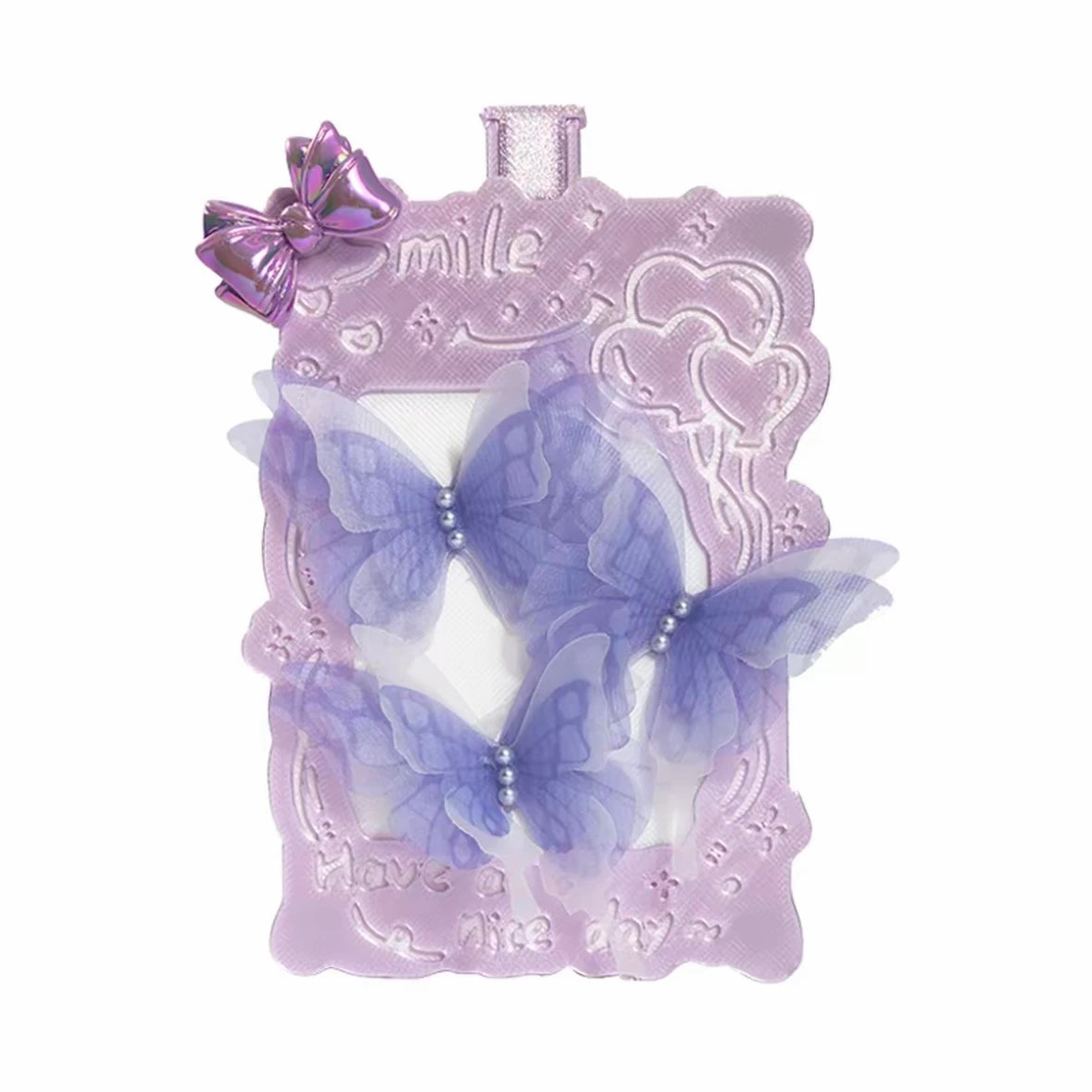 Violettes Schmetterlingstray mit Magnetdeckel für Diamond-Painting-Steine.
