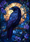Farbenfrohe künstlerische Illustration von robin in einem lebendigen, abstrakten Mosaik-Stil mit Traum-Hintergrund.