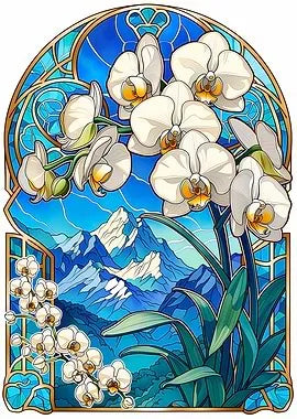 Künstlerische Illustration eines strahlend blauen Vogels auf Blütenzweigen mit dicken, haptischen Farbschichten im Stil von Cloisonné und Emaille.